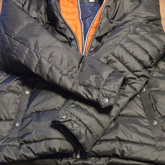 Men's Black and Orange Cole Haan Puffer Jacket Large - Picture 4 of 6